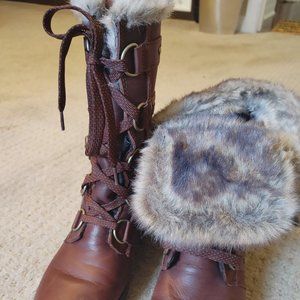 Red Sorel Emelie Lace Premium Boots Size 9